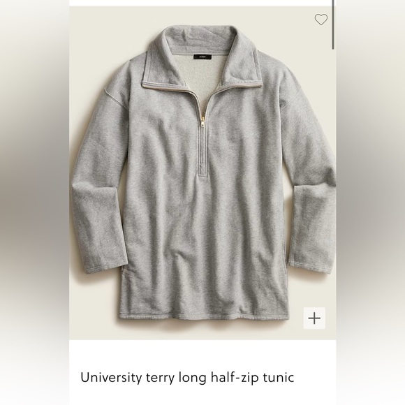 J Crew University Long Terry Half Zip Tunic - Picture 8 of 8